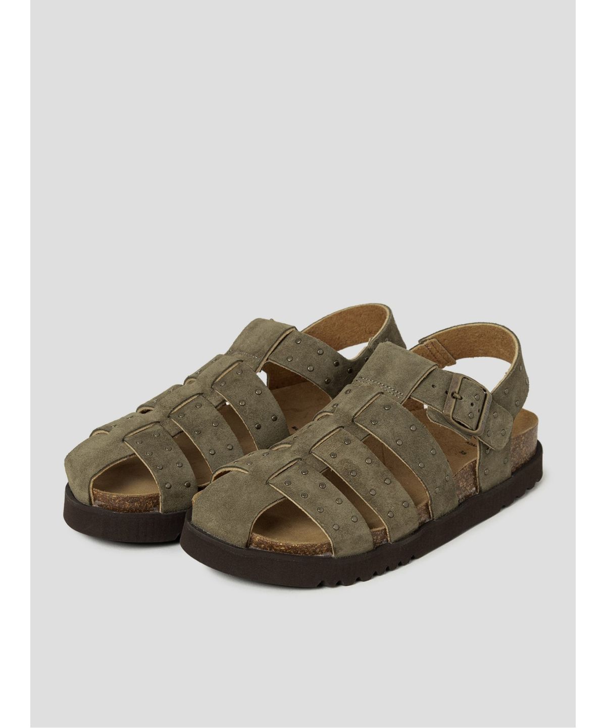 숄(SCHOLL) (WOMEN) 피셔맨 코르크 샌들  카키 (HH64K2C62H)
