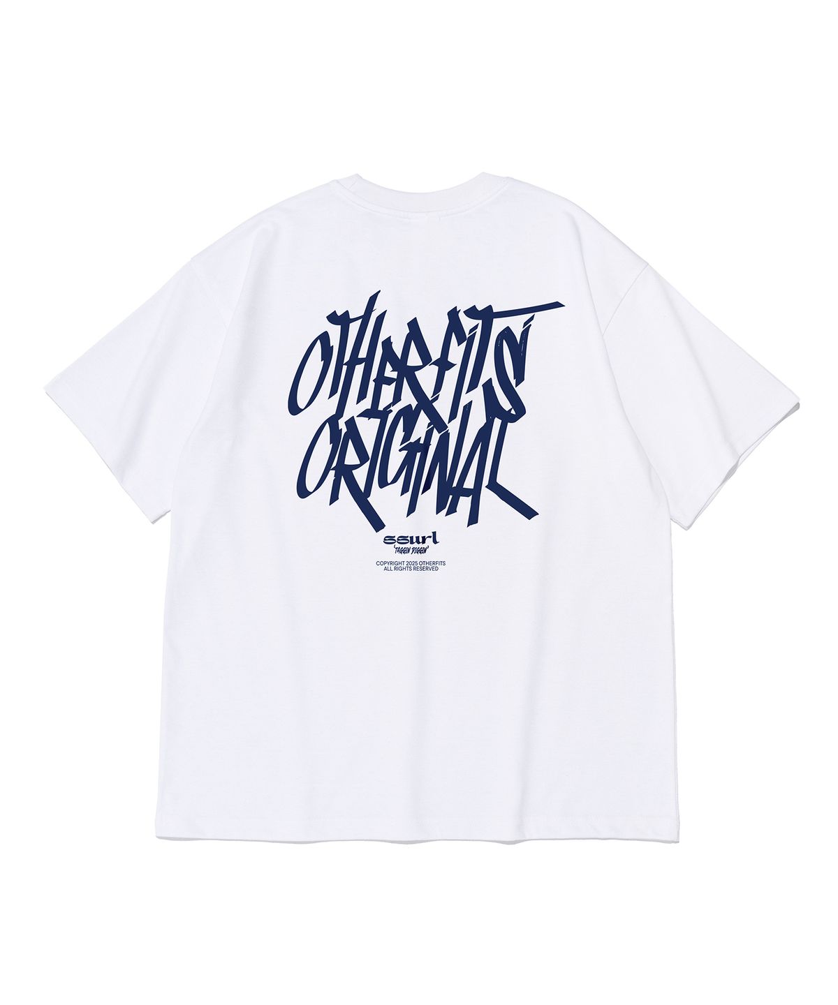 아더피츠(OTHERFITS) 스트릿 로고 오버핏 반팔티셔츠 (화이트/네이비)