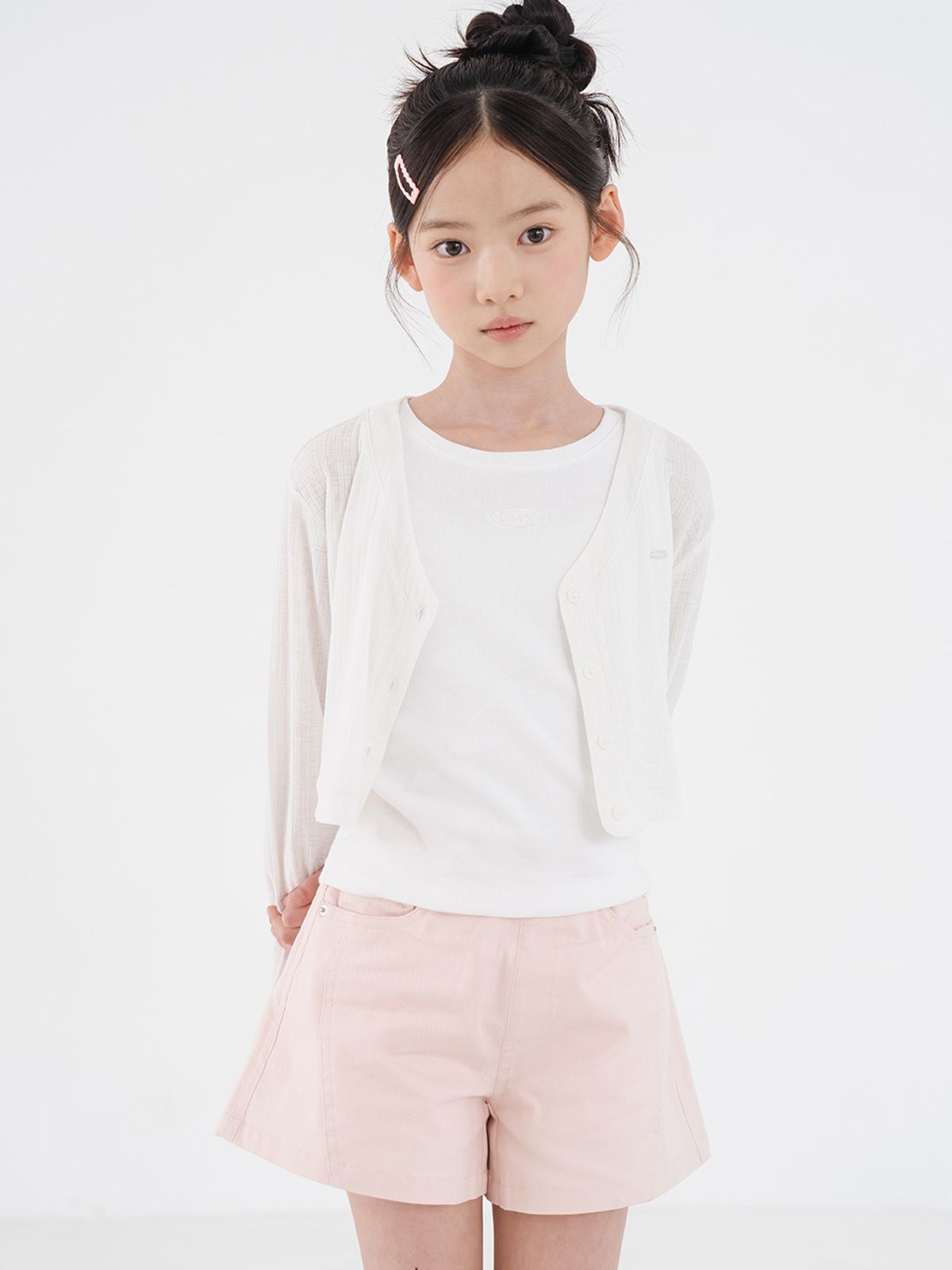 브렛테일러(BRETTAILOR) 에어리 립 썸머 브이넥 볼레로(화이트)