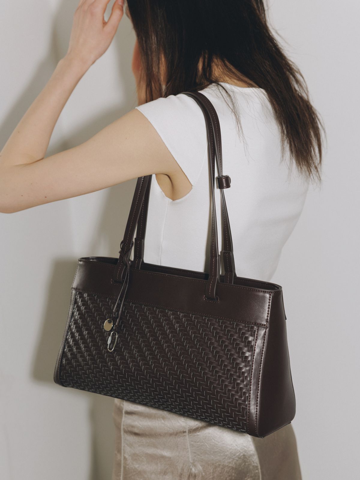 드메리엘(DEMERIEL) Elena Weaving Shoulder Bag Choco Brown