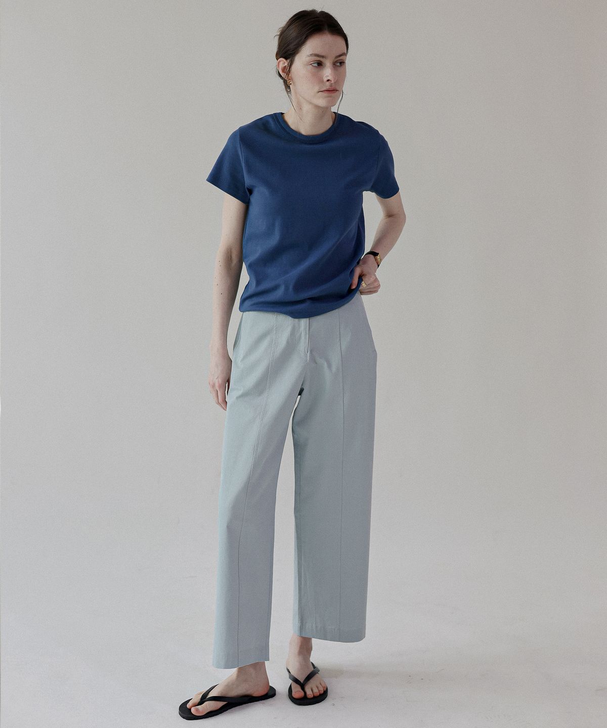 클래프(CLAFF) 컬러 코튼 반팔 티셔츠_blue / (S,M,L ,XL)