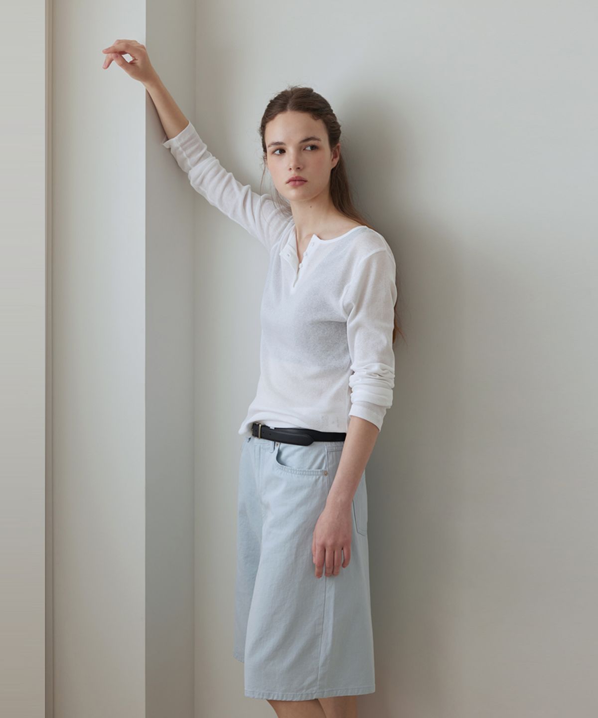 퀸스래빗(Q'SRB) Garment Dyed Bermuda Denim Pants_Brown_2colors