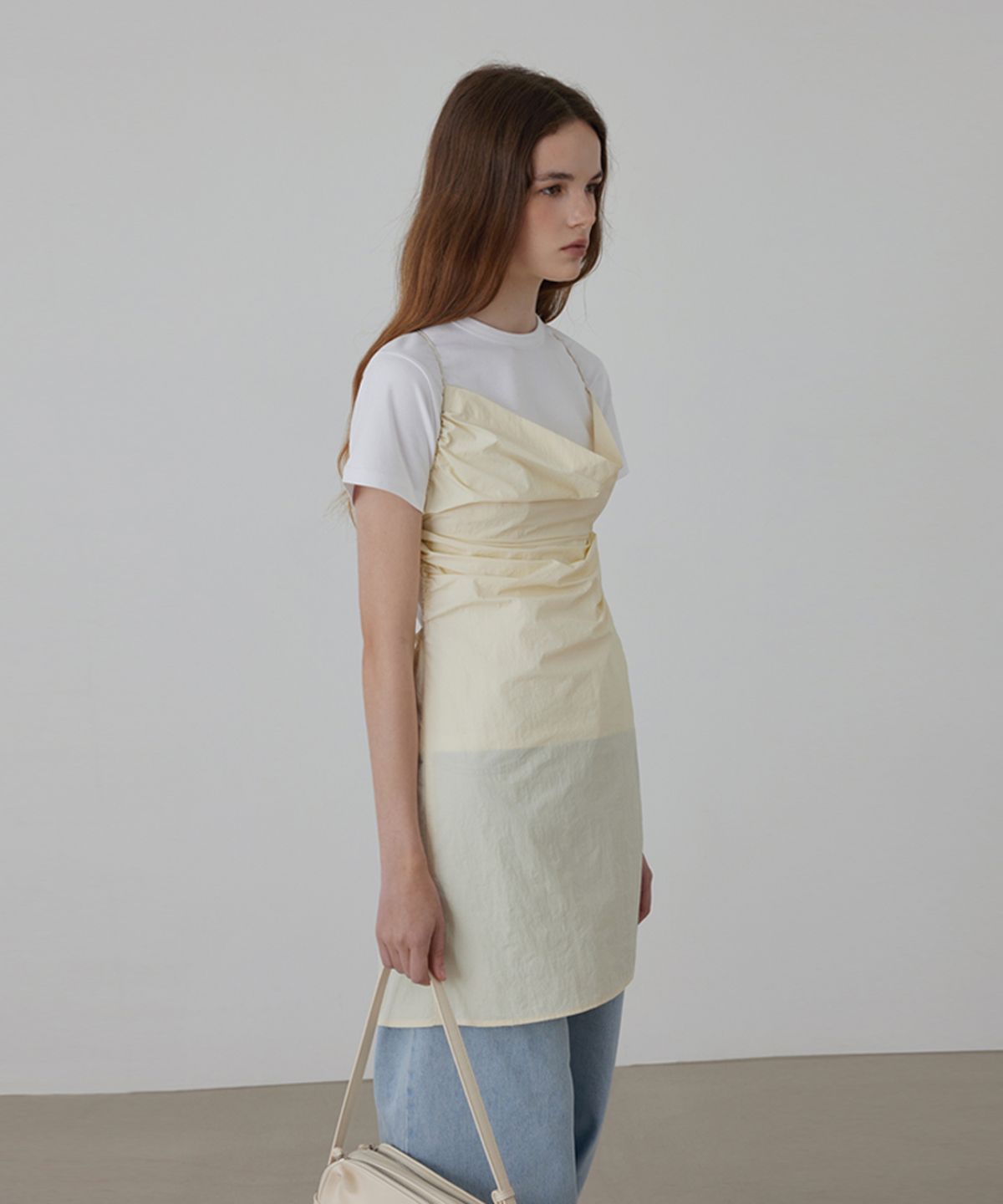 퀸스래빗(Q'SRB) Drawstring Layered Structured Dress