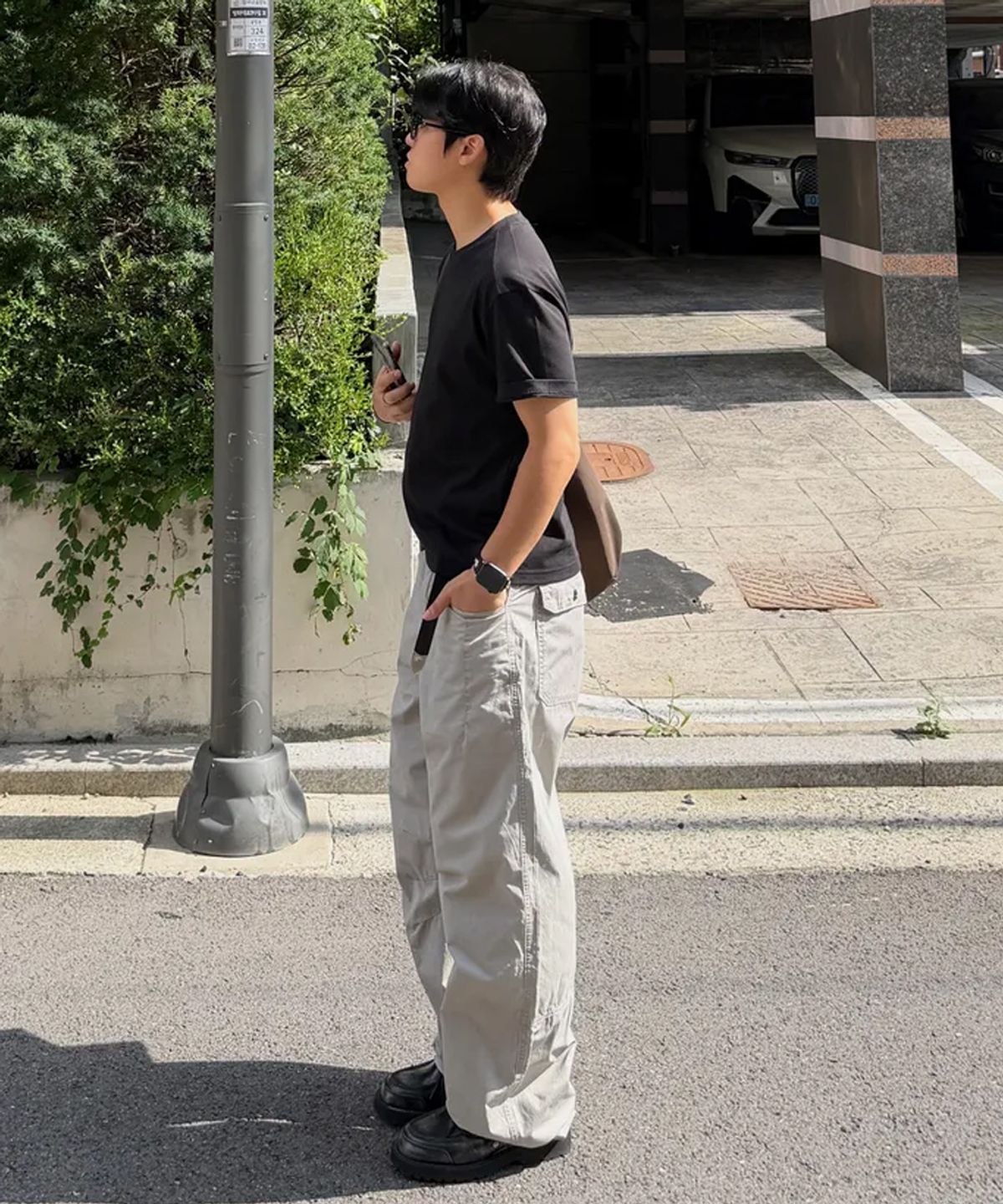 인템포무드(INTEMPOMOOD) 쿨 브리즈 커브드 팬츠_라이트그레이