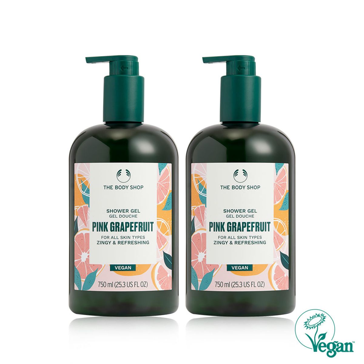 더바디샵(THE BODY SHOP) 핑크 그레이프후룻 샤워젤 750ML 듀오 세트+증정 (886601)