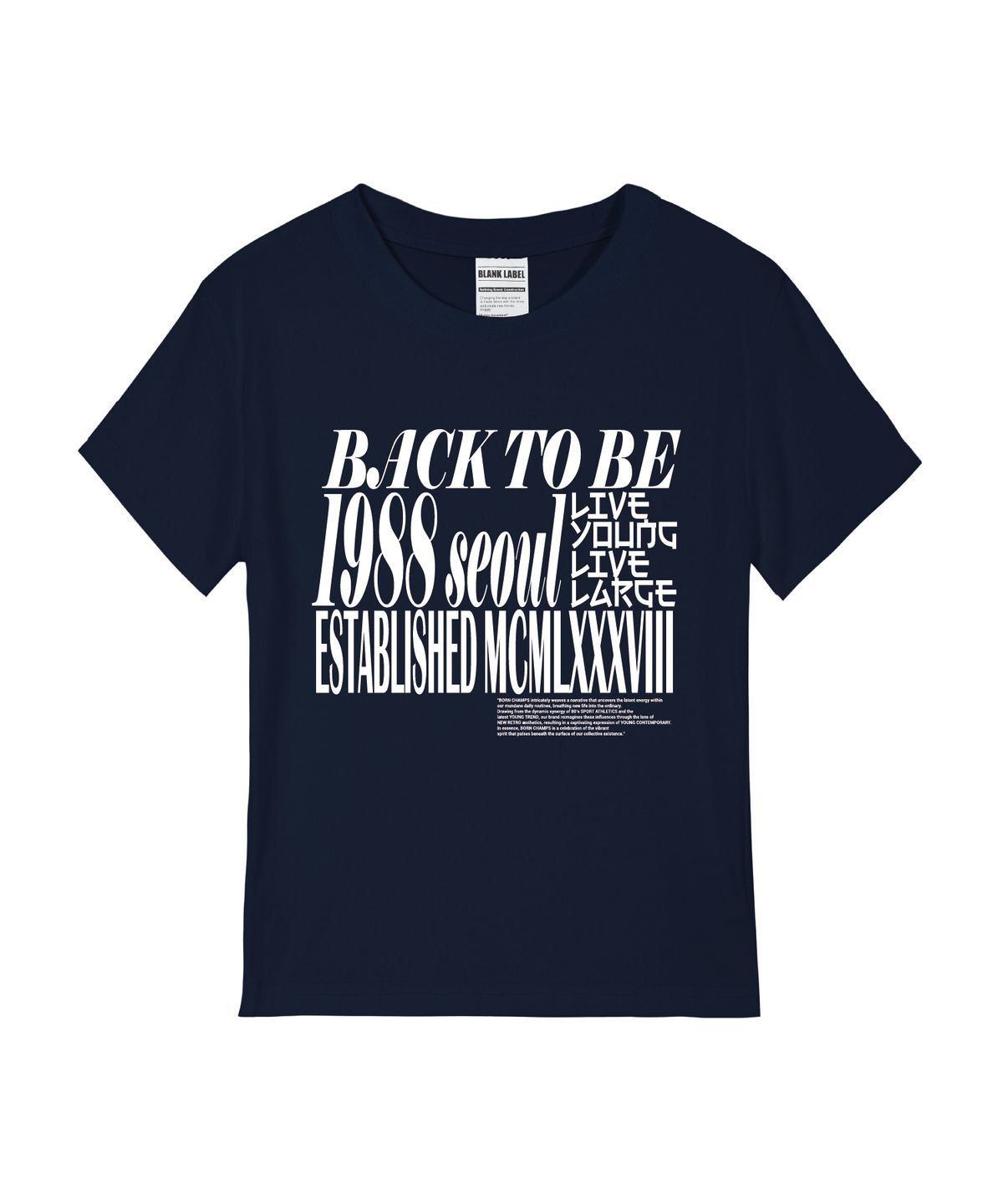 본챔스(BORN CHAMPS) [5 COLORS] 빈티지 레터링 여성 스탠다드 반팔티셔츠