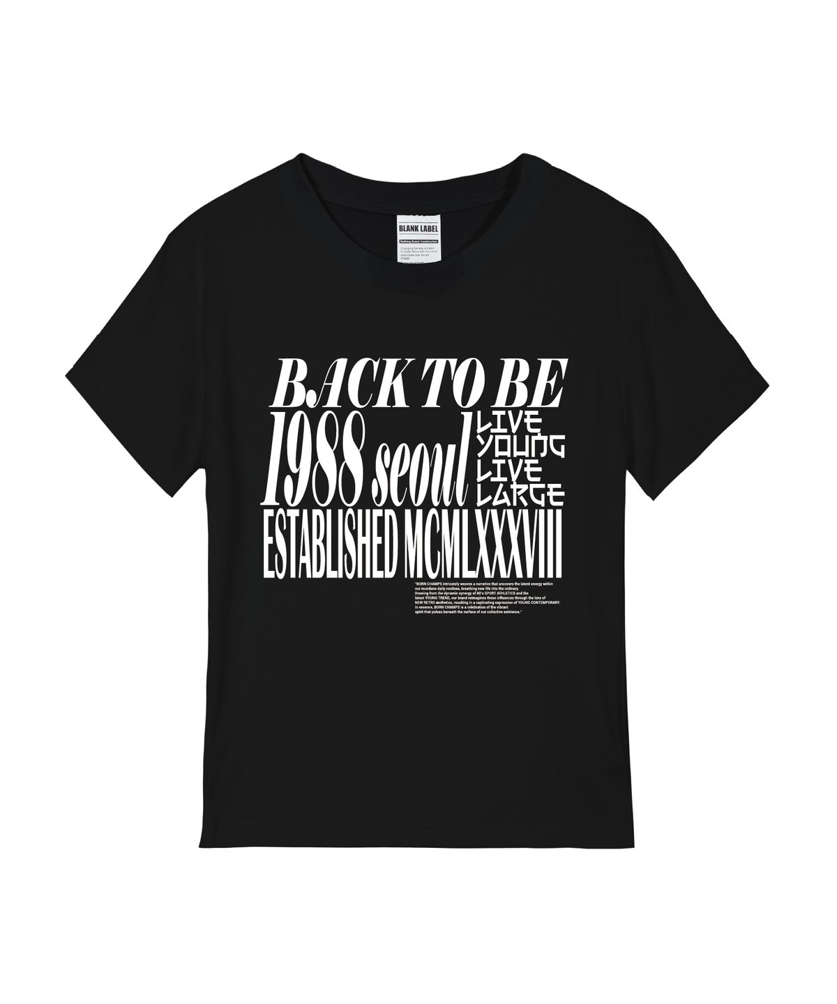 본챔스(BORN CHAMPS) [5 COLORS] 빈티지 레터링 여성 스탠다드 반팔티셔츠