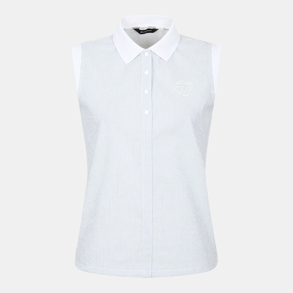 테일러메이드 어패럴(TAYLORMADE APPAREL) 26SS 여성 써커 핀스트라이프 카라 민소매 티셔츠 T8031T66246-920