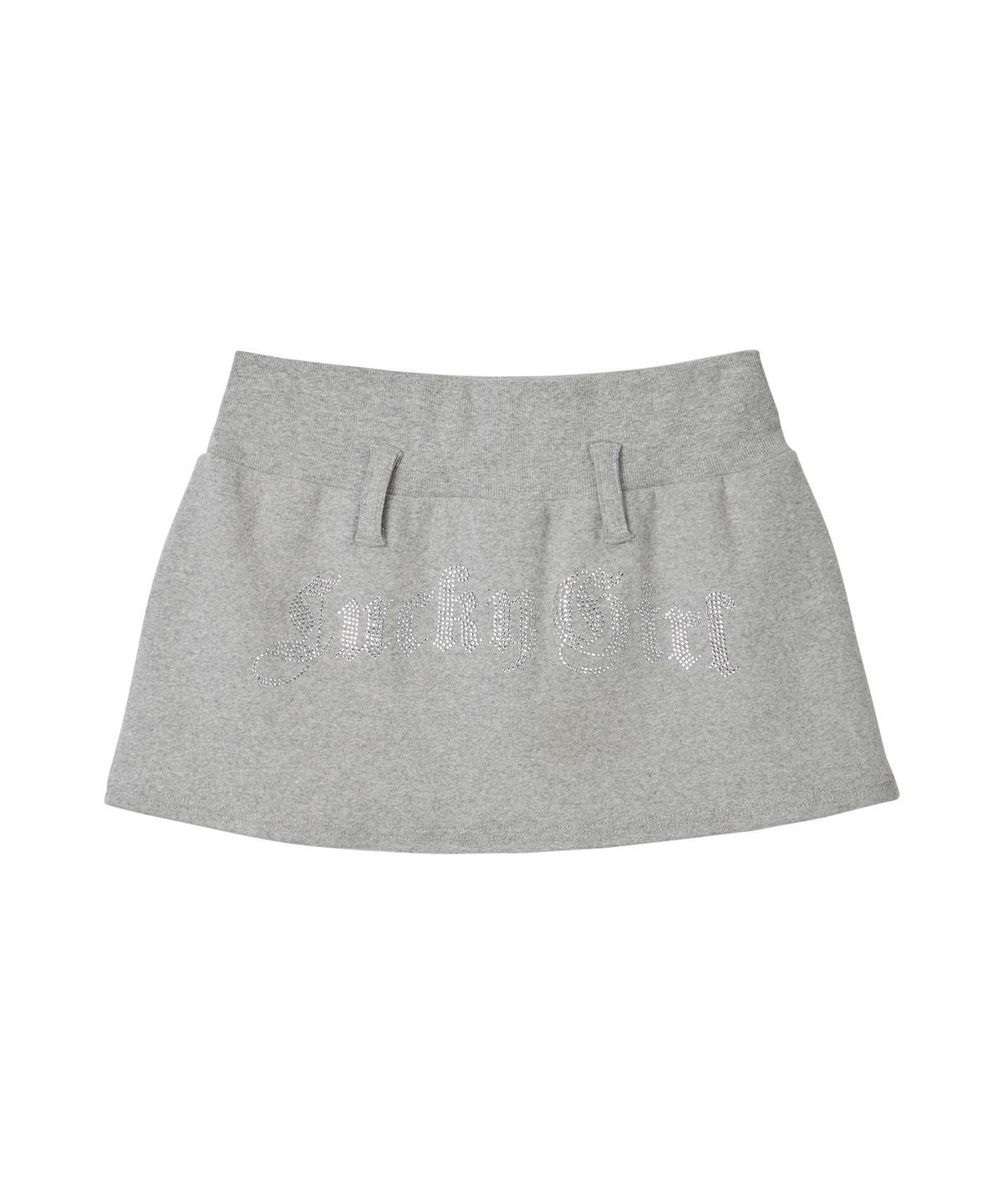 에르에르(ERER) Hotfix Layered Sweat Skirt Melange Gray