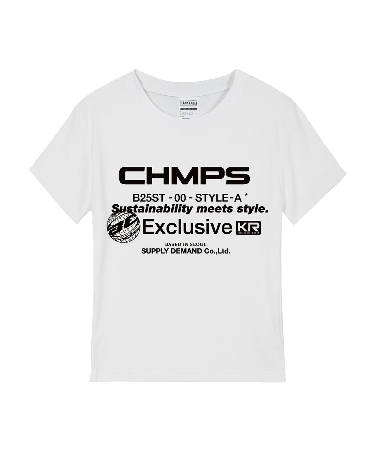 본챔스(BORN CHAMPS) [5 COLORS] CHMPS EXCLUSIVE 여성 스탠다드 반팔티셔츠