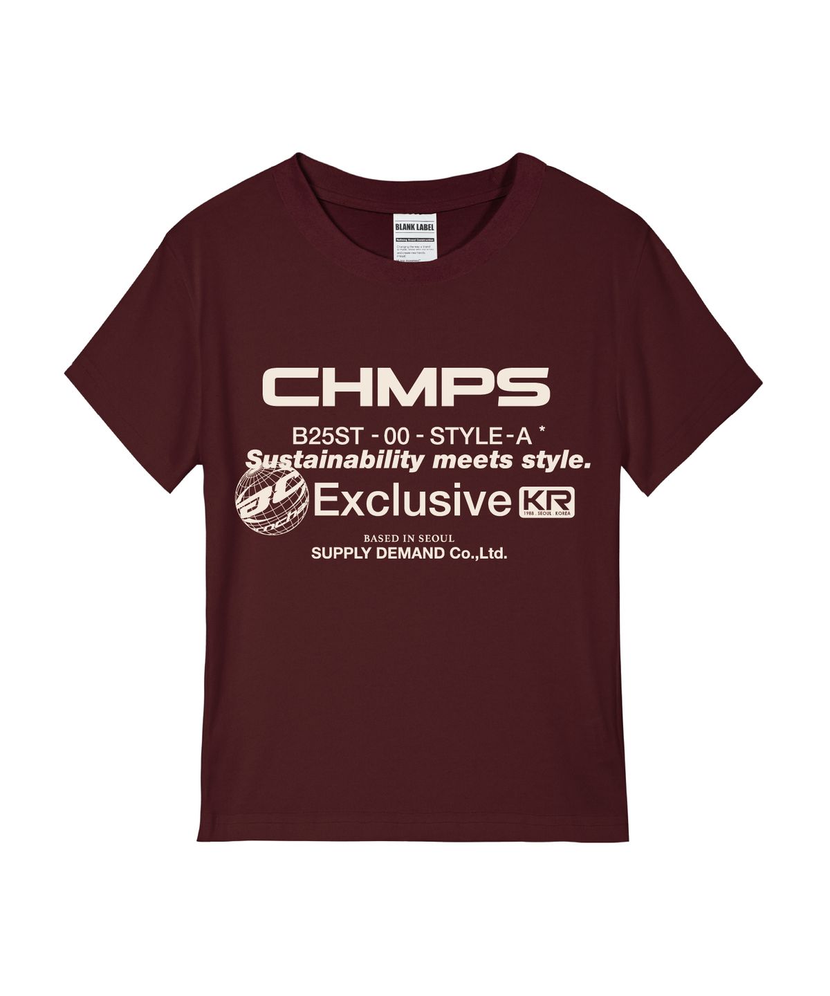 본챔스(BORN CHAMPS) [5 COLORS] CHMPS EXCLUSIVE 여성 스탠다드 반팔티셔츠