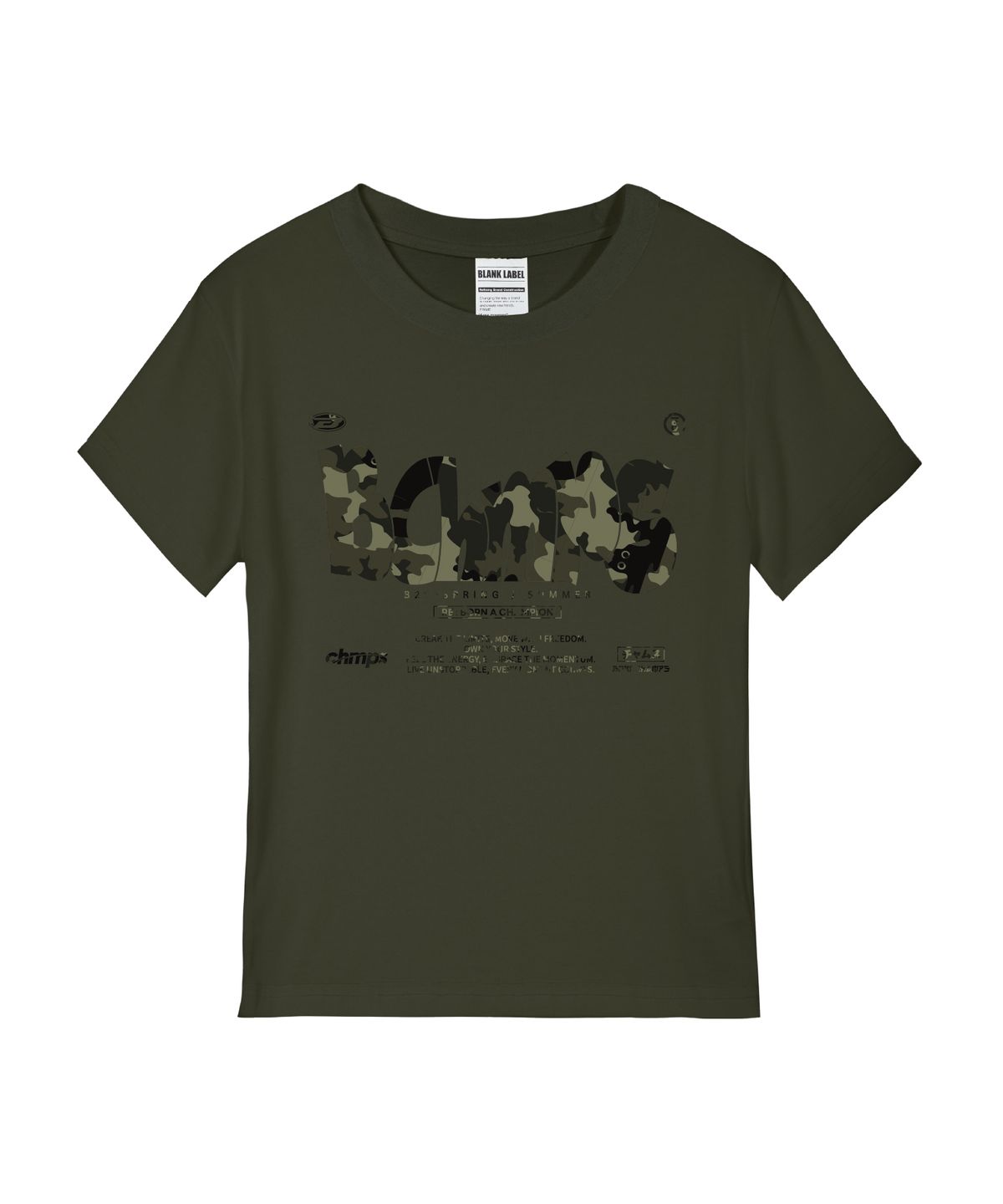 본챔스(BORN CHAMPS) [4 COLORS] BOLD MOTION CAMO 여성 스탠다드 반팔티셔츠