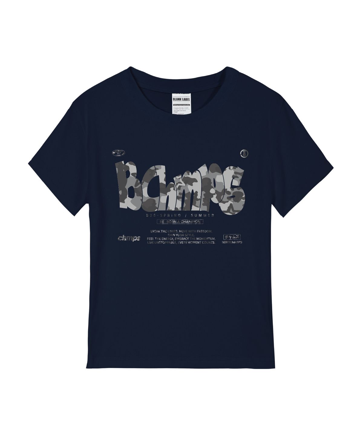본챔스(BORN CHAMPS) [4 COLORS] BOLD MOTION CAMO 여성 스탠다드 반팔티셔츠