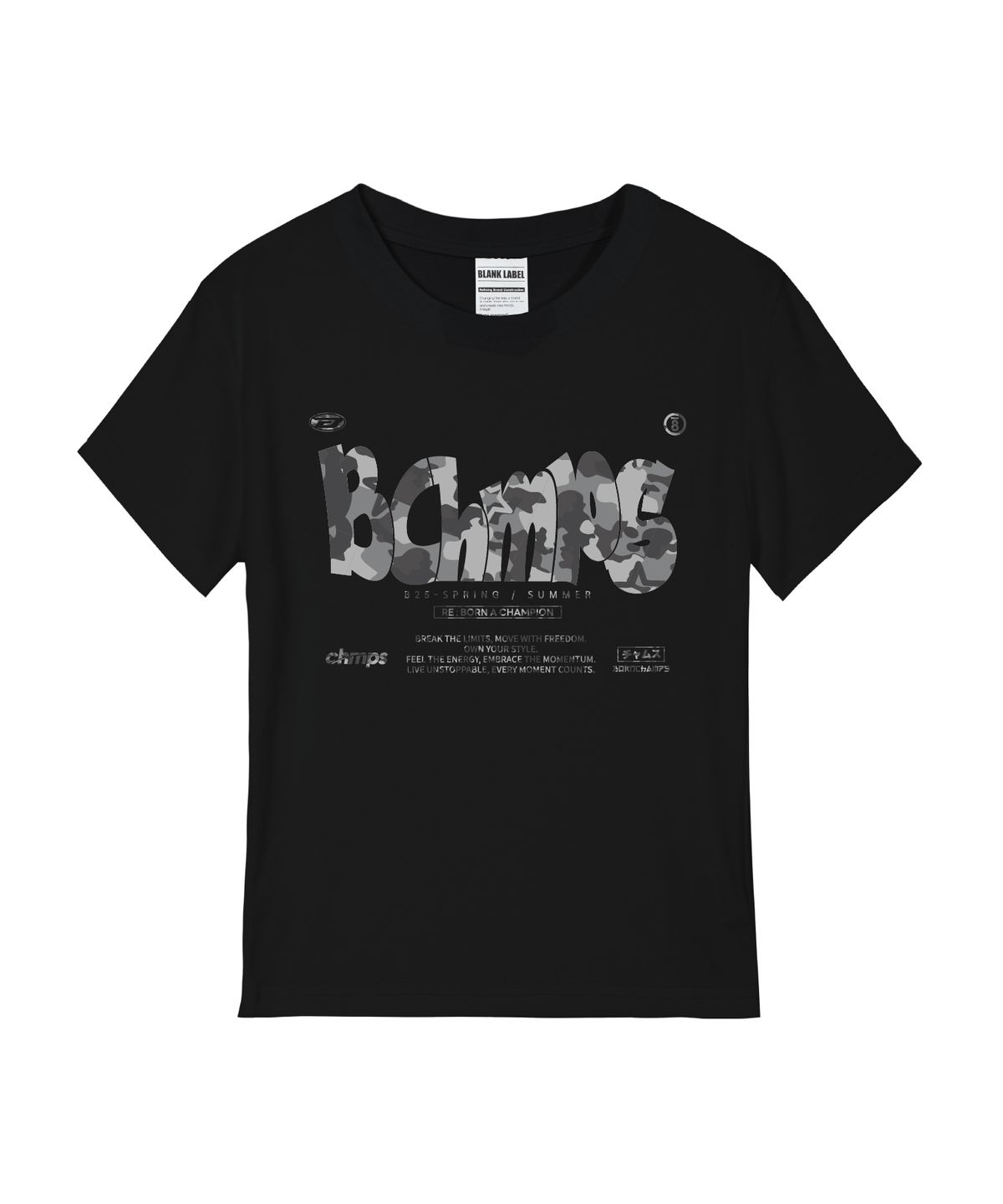 본챔스(BORN CHAMPS) [4 COLORS] BOLD MOTION CAMO 여성 스탠다드 반팔티셔츠
