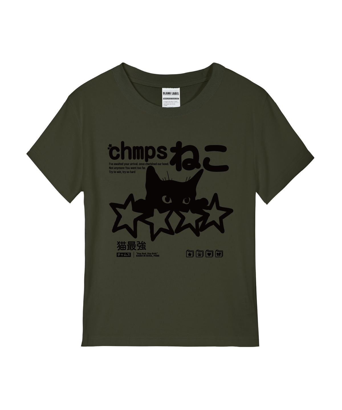 본챔스(BORN CHAMPS) [5 COLORS] CHMPS NEKO 여성 스탠다드 반팔티셔츠