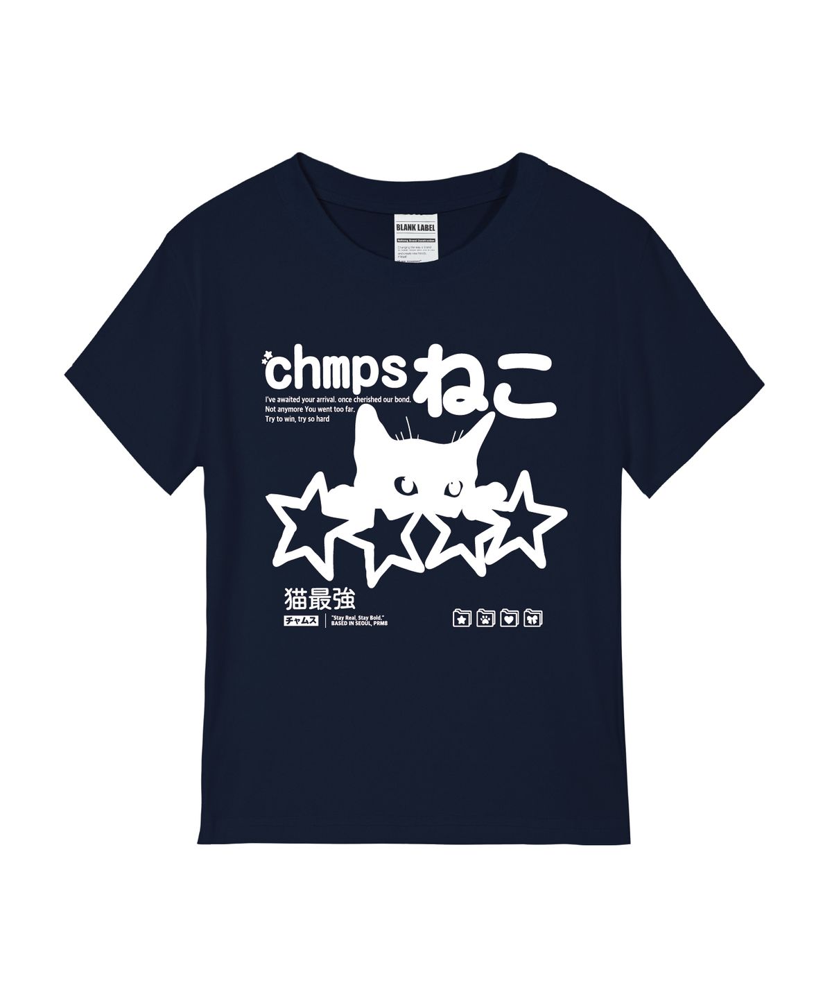 본챔스(BORN CHAMPS) [5 COLORS] CHMPS NEKO 여성 스탠다드 반팔티셔츠