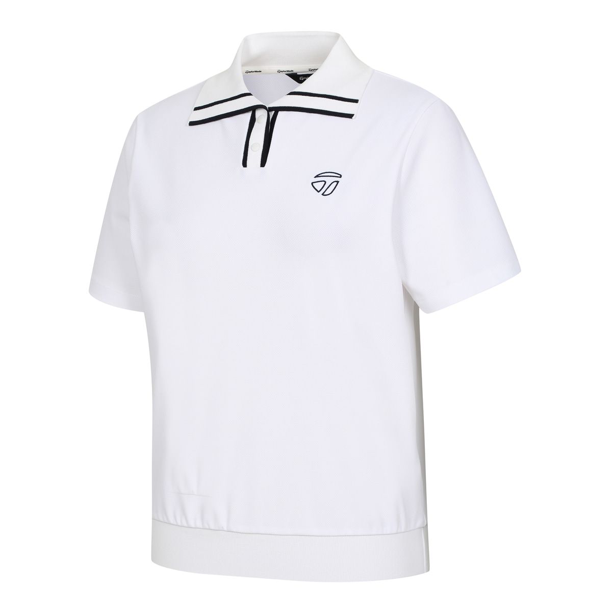 테일러메이드 어패럴(TAYLORMADE APPAREL) 26SS 여성 니트 카라 블루종 반팔 티셔츠 T8031T66148-100