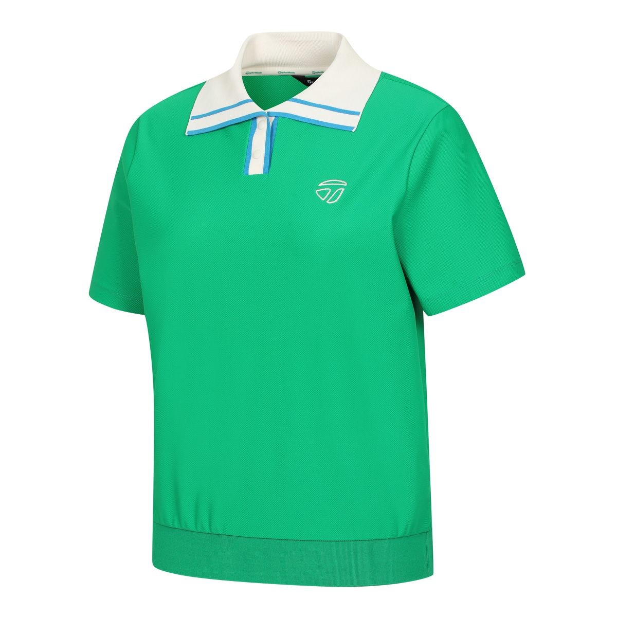테일러메이드 어패럴(TAYLORMADE APPAREL) 26SS 여성 니트 카라 블루종 반팔 티셔츠 T8031T66148-804