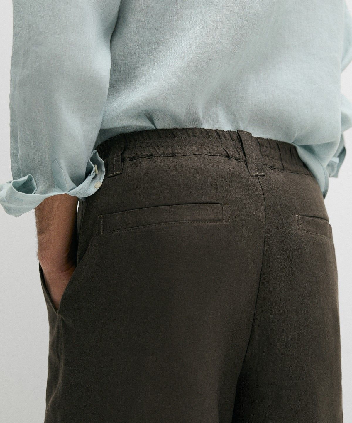 마시모두띠(MASSIMO DUTTI) 100% 린넨 버뮤다 쇼츠