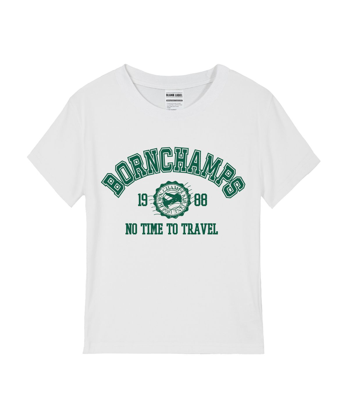 본챔스(BORN CHAMPS) [5 COLORS] NO TIME TO TRAVEL 여성 스탠다드 반팔티셔츠