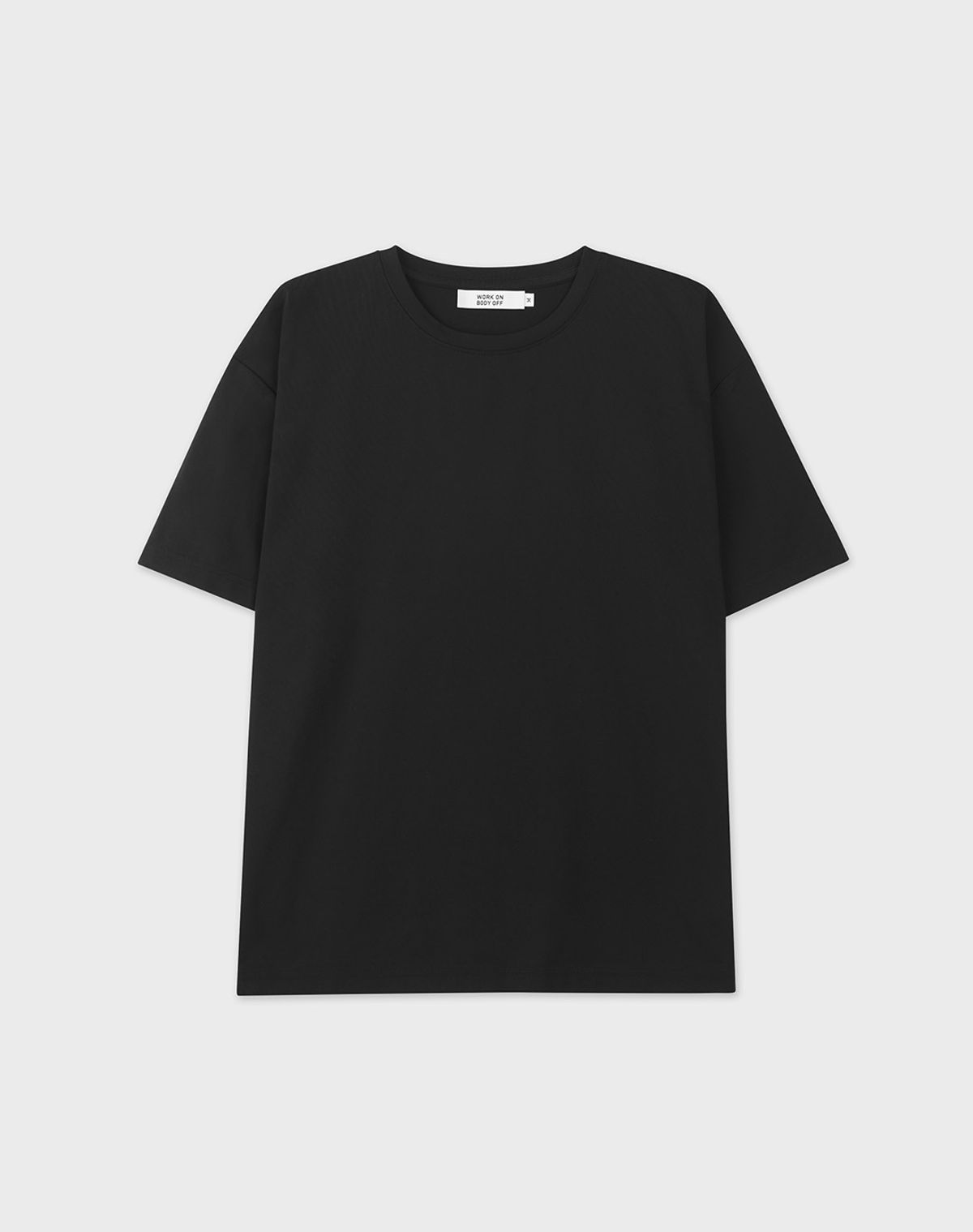 워크온바디오프(WORK ON BODY OFF) (레귤러) 에어빗 쿨링 솔리드 세미 오버핏 반팔 티셔츠 [블랙]