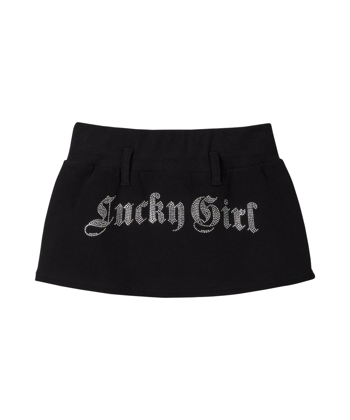 에르에르(ERER) Hotfix Layered Sweat Skirt Black