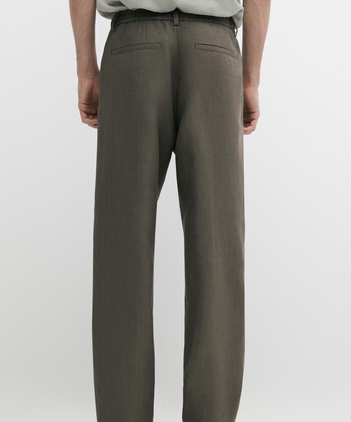 마시모두띠(MASSIMO DUTTI) 100% 린넨 스트레이트 핏 팬츠