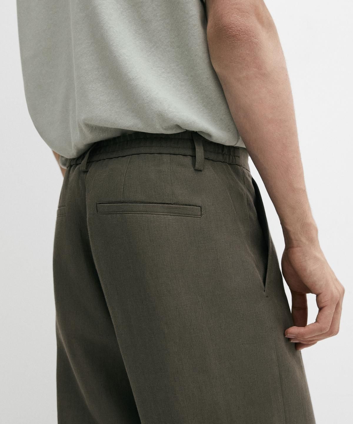 마시모두띠(MASSIMO DUTTI) 100% 린넨 스트레이트 핏 팬츠