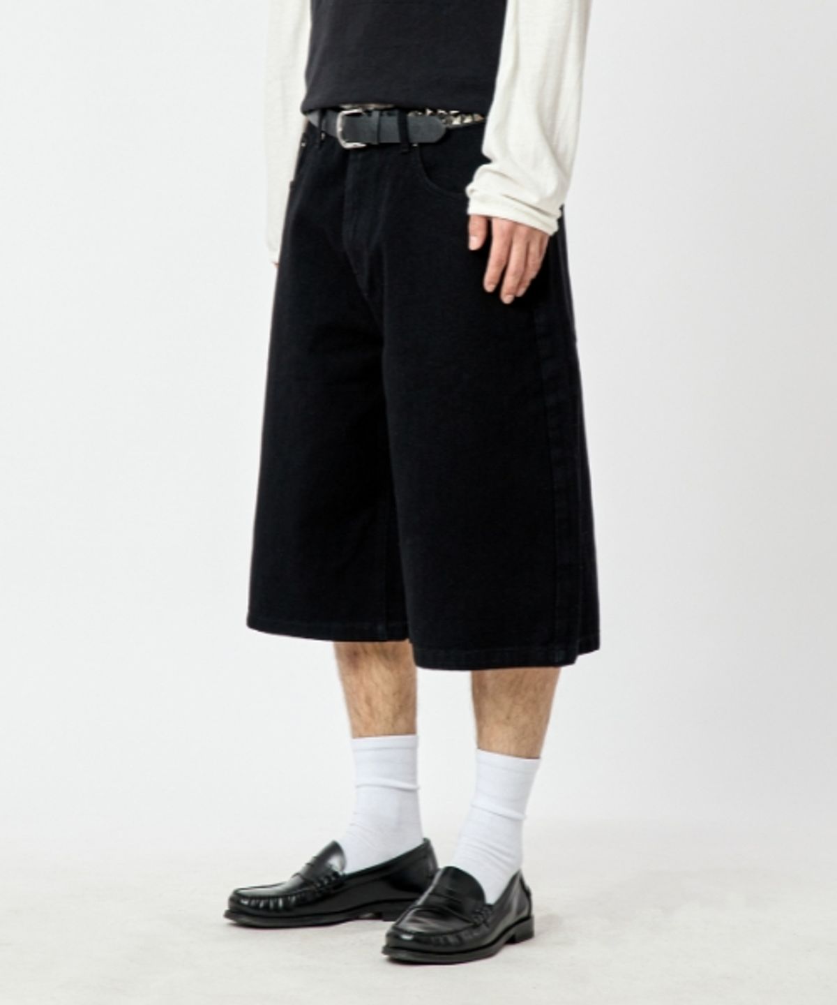 텍스(TEXX) TX410 버뮤다 데님 쇼츠 (블랙)