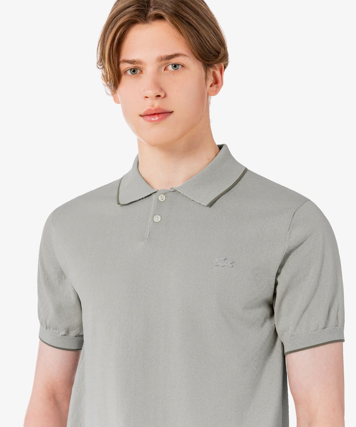 라코스테(LACOSTE) 남성 팁핑 페이퍼 반팔 스웨터 폴로 셔츠 PH744E-56G CCA