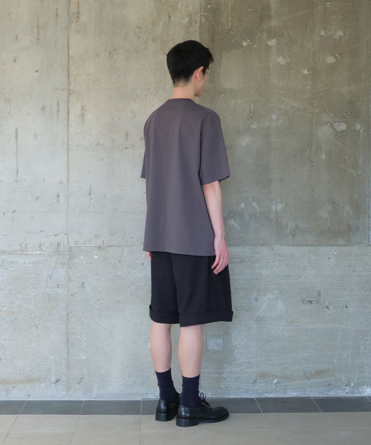홀리선(HORLISUN) Dimple Seersucker Wide Half Pants Black