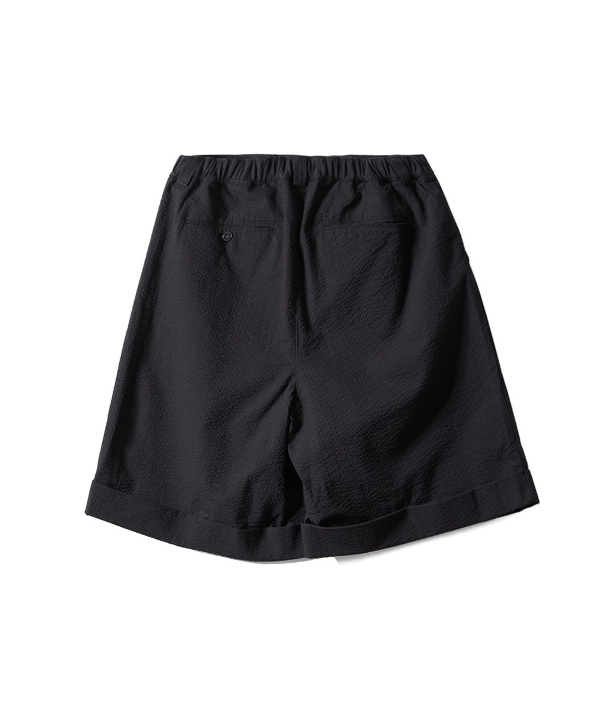 홀리선(HORLISUN) Dimple Seersucker Wide Half Pants Black