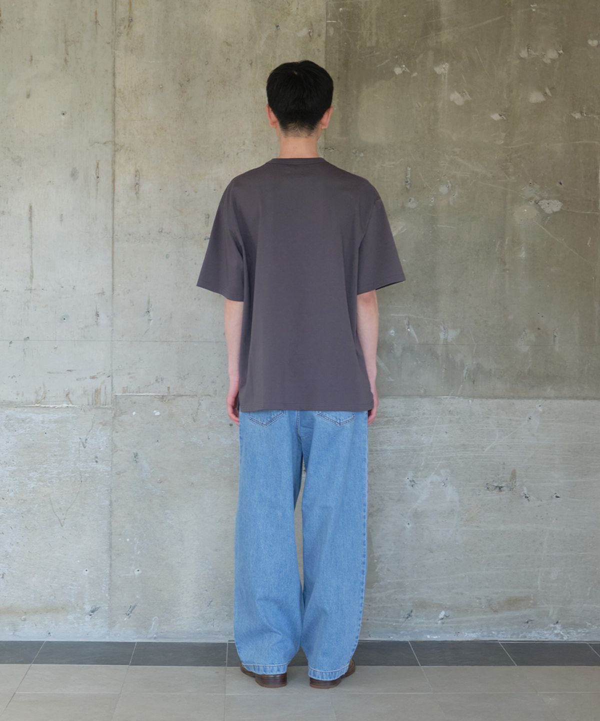 홀리선(HORLISUN) Lawrence Short Embroidery T-shirt - Thunderbird Charcoal
