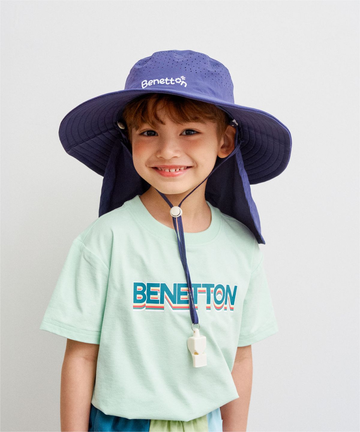 베네통키즈(BENETTONKIDS) 키즈 썸머 웨이브 캠핑햇 플랩캡 (5colors)