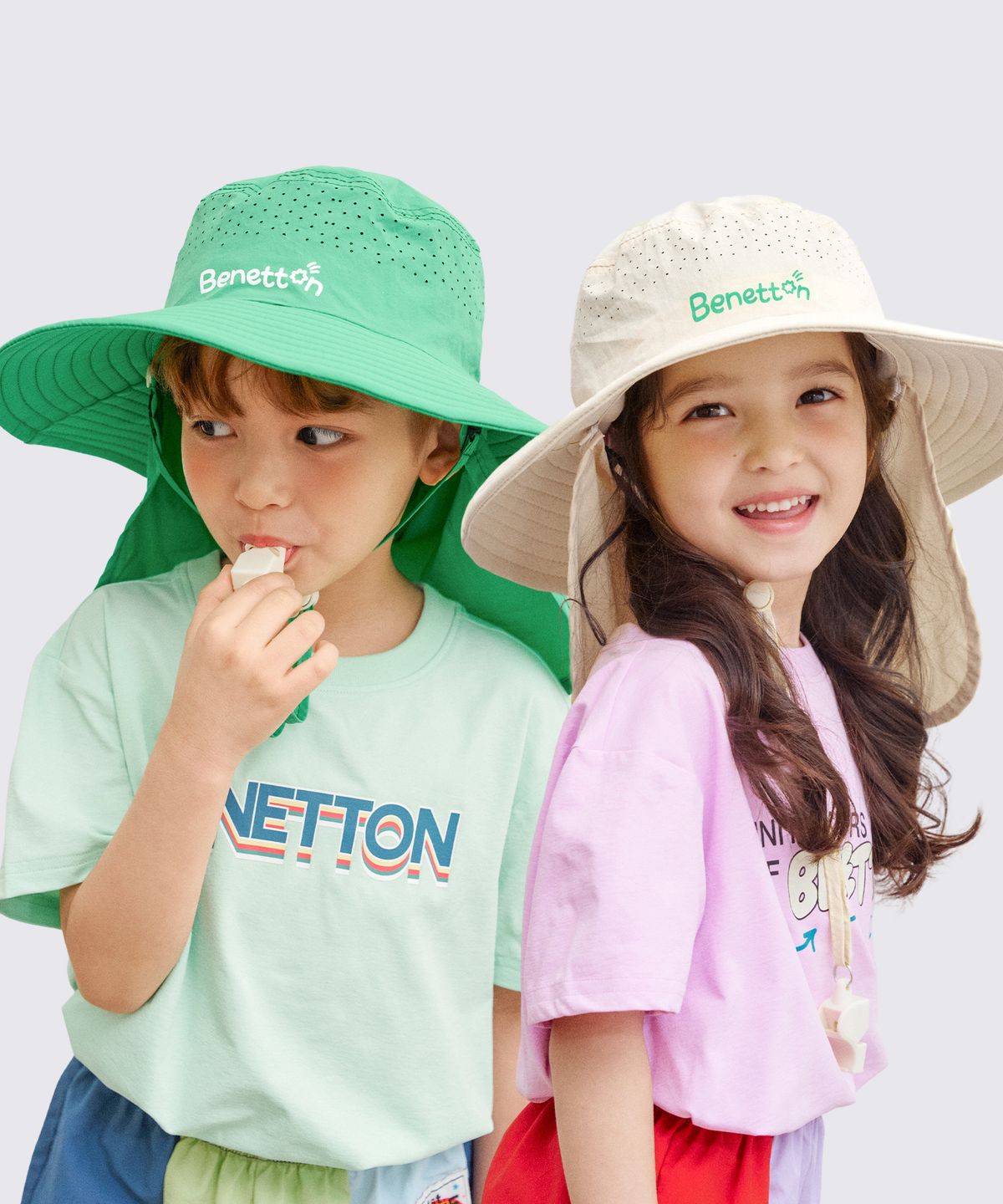 베네통키즈(BENETTONKIDS) 키즈 썸머 웨이브 캠핑햇 플랩캡 (5colors)