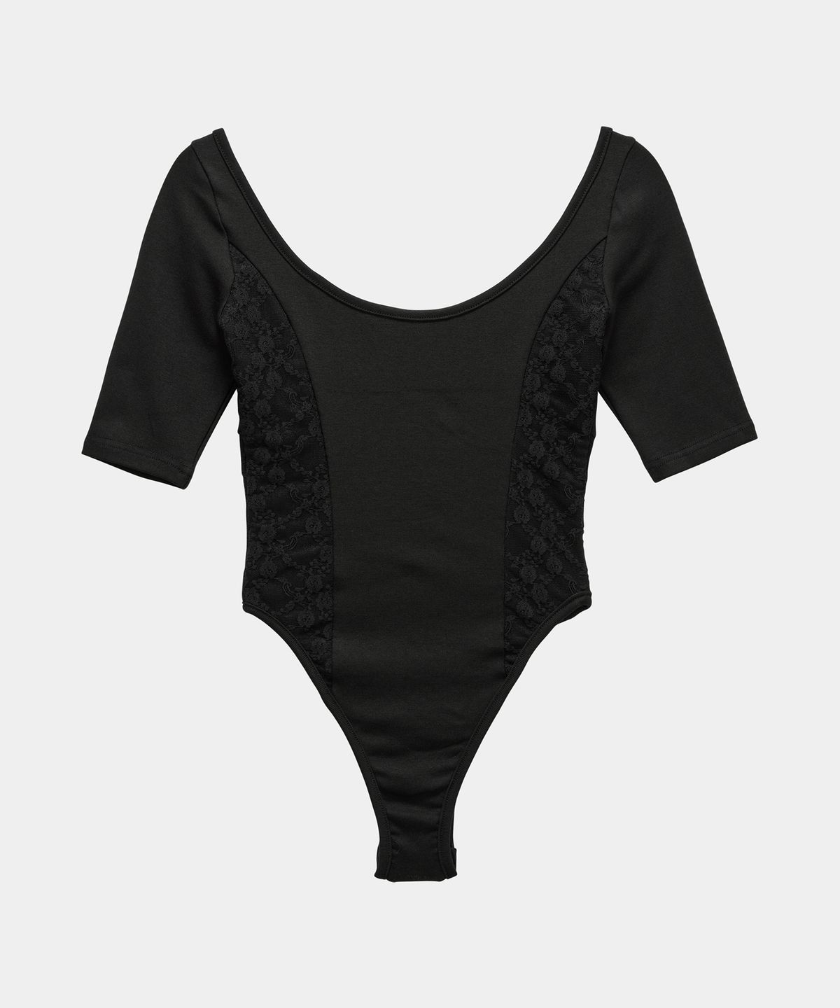에트오소메(ETRE AU SOMMET) Bust Line Lace Bodysuit (Black)