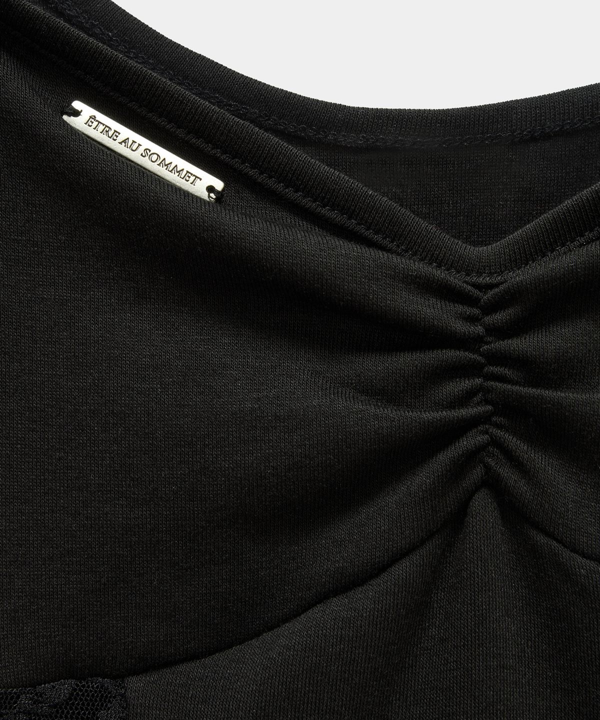 에트오소메(ETRE AU SOMMET) Bust Line Lace Bodysuit (Black)