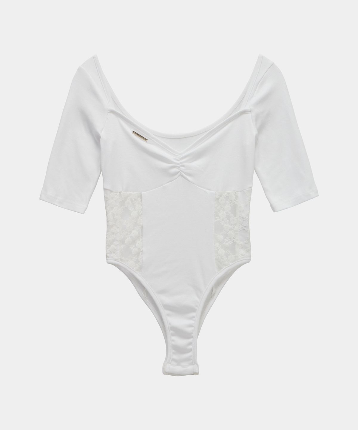에트오소메(ETRE AU SOMMET) Bust Line Lace Bodysuit (White)