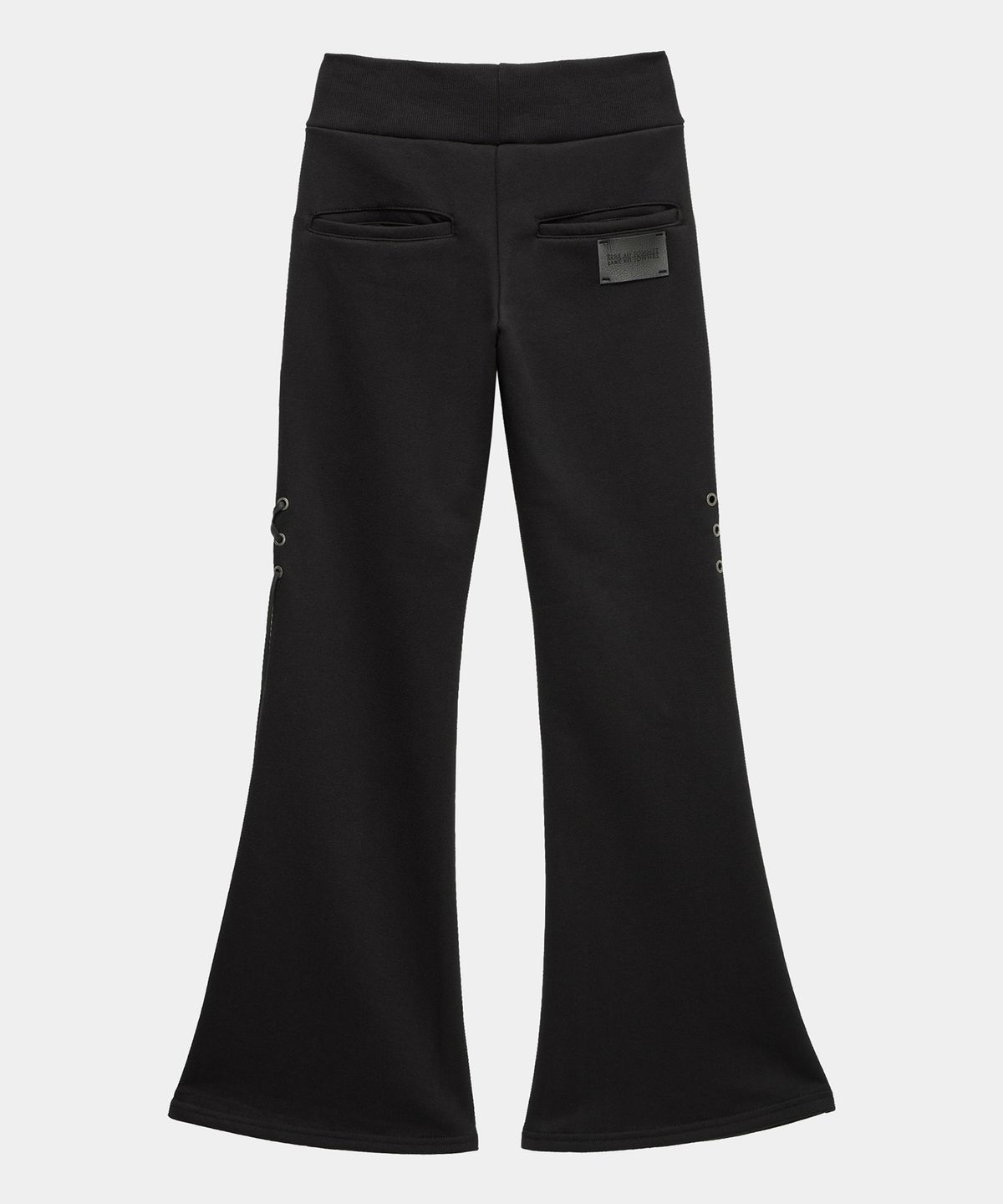 에트오소메(ETRE AU SOMMET) Lace Zipper Layer Bootcut Pants (Black)