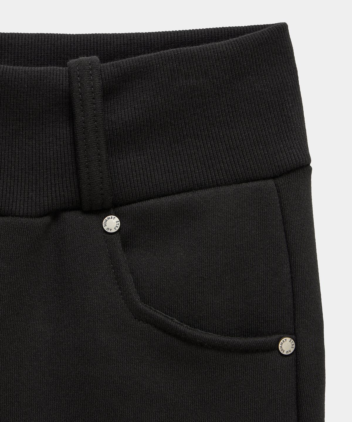 에트오소메(ETRE AU SOMMET) Lace Zipper Layer Bootcut Pants (Black)