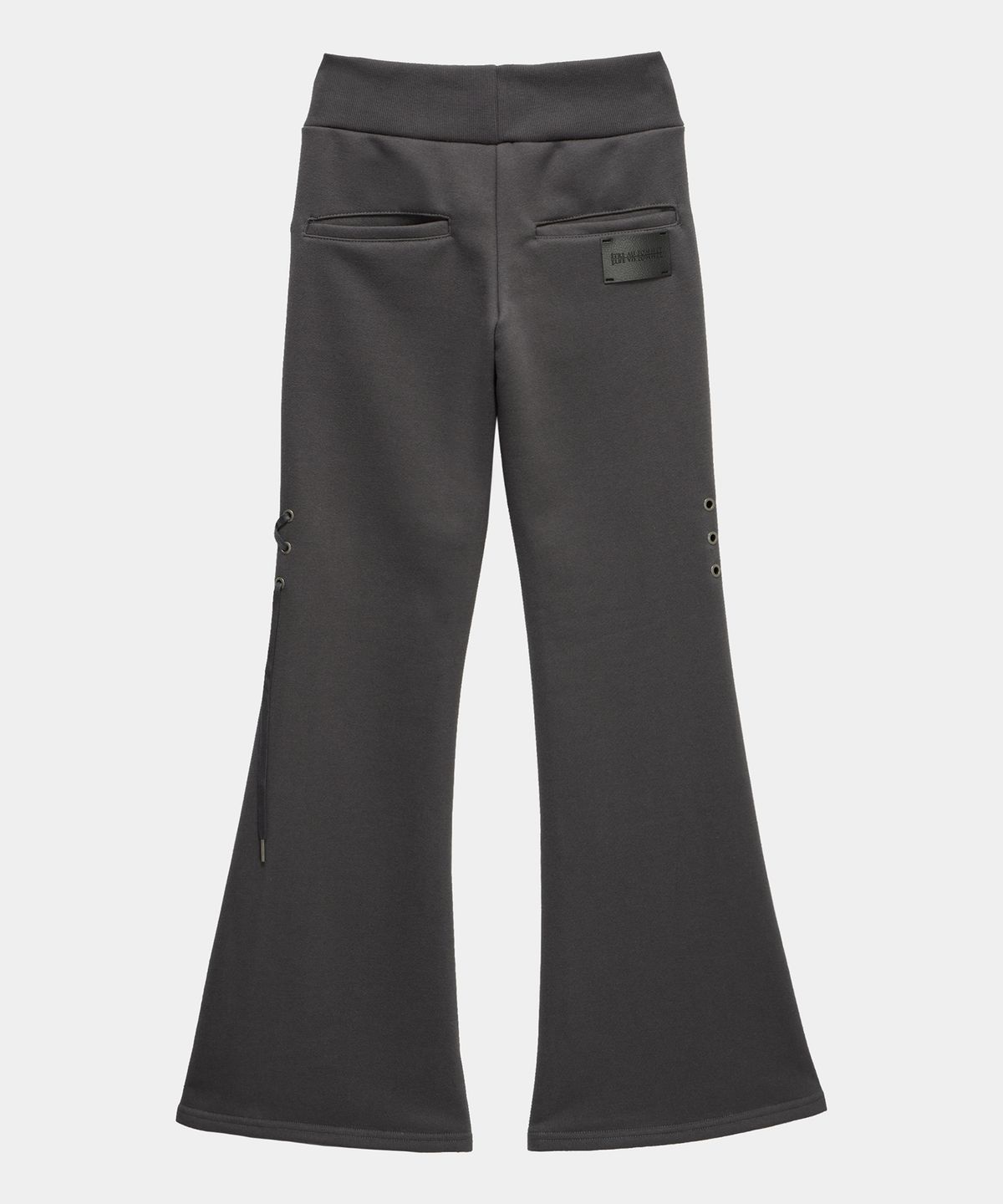 에트오소메(ETRE AU SOMMET) Lace Zipper Layer Bootcut Pants (Dark Gray)