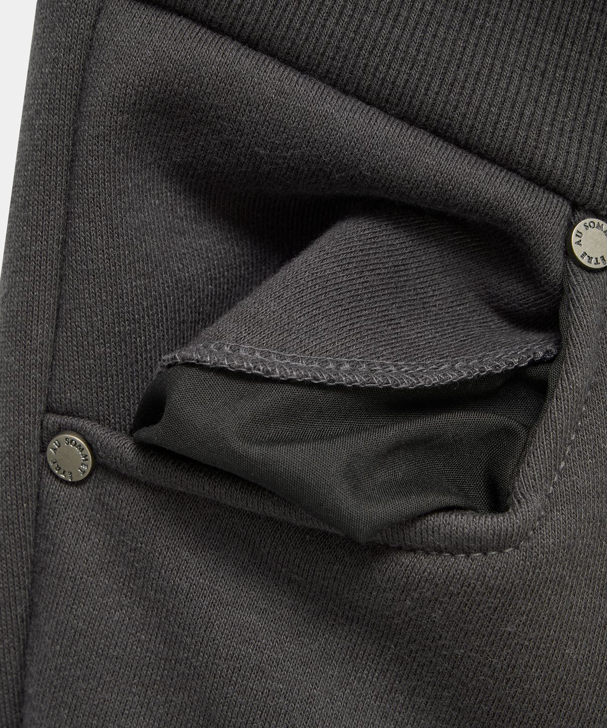 에트오소메(ETRE AU SOMMET) Lace Zipper Layer Bootcut Pants (Dark Gray)