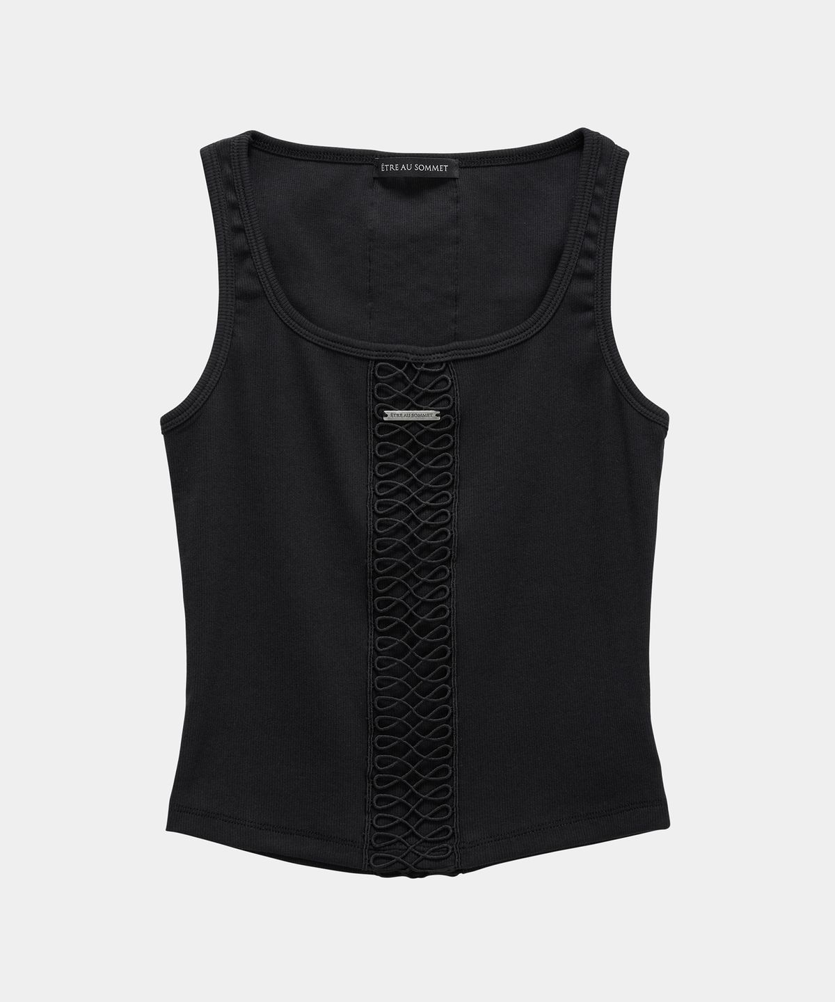 에트오소메(ETRE AU SOMMET) Crochet Point Short Sleeve (Black)