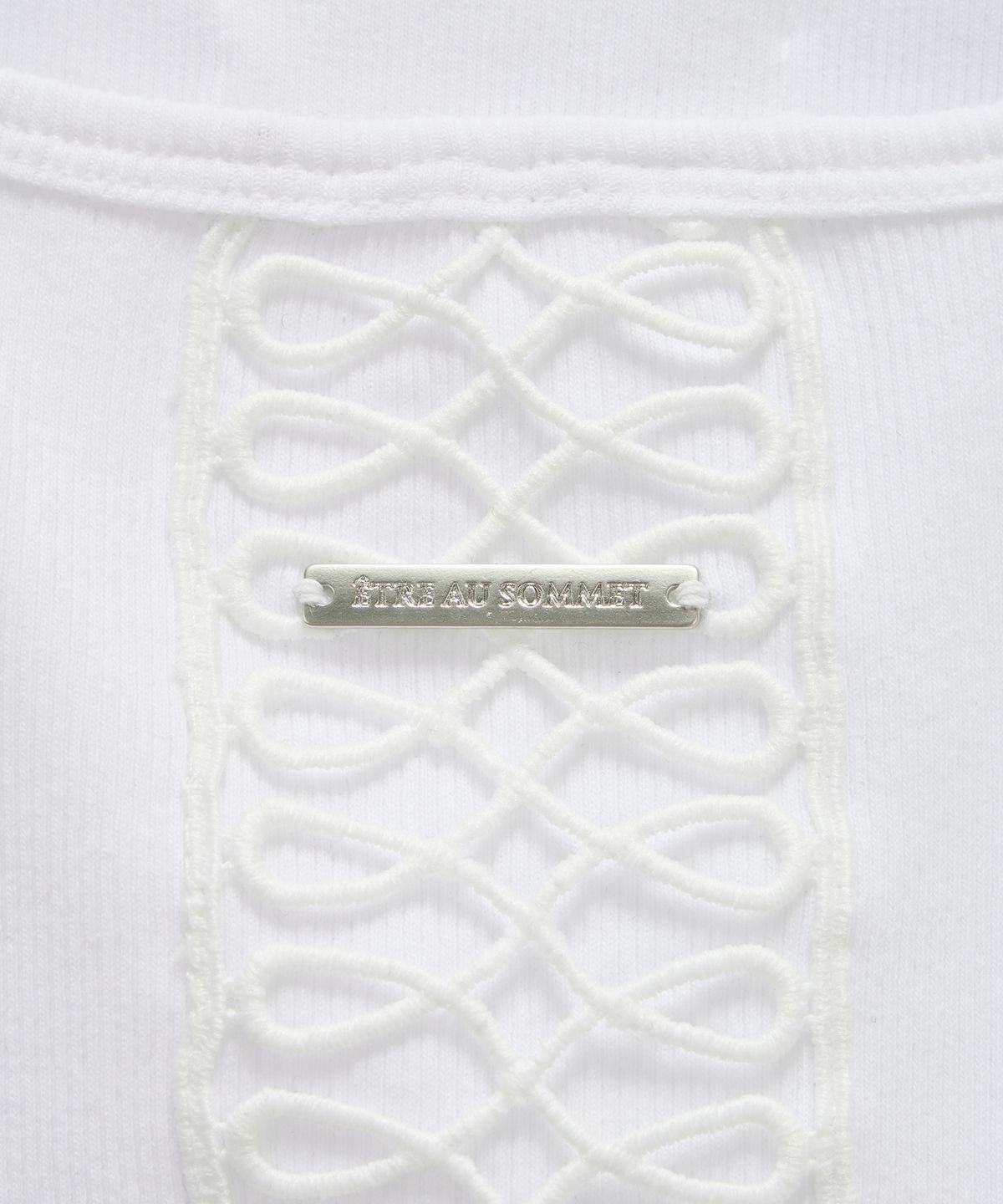 에트오소메(ETRE AU SOMMET) Crochet Point Short Sleeve (Ivory)