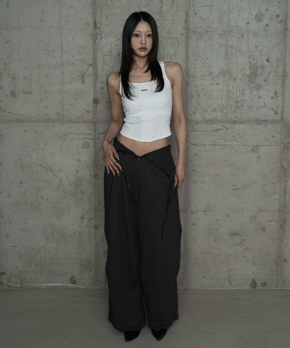 에트오소메(ETRE AU SOMMET) Crochet Point Short Sleeve (Ivory)