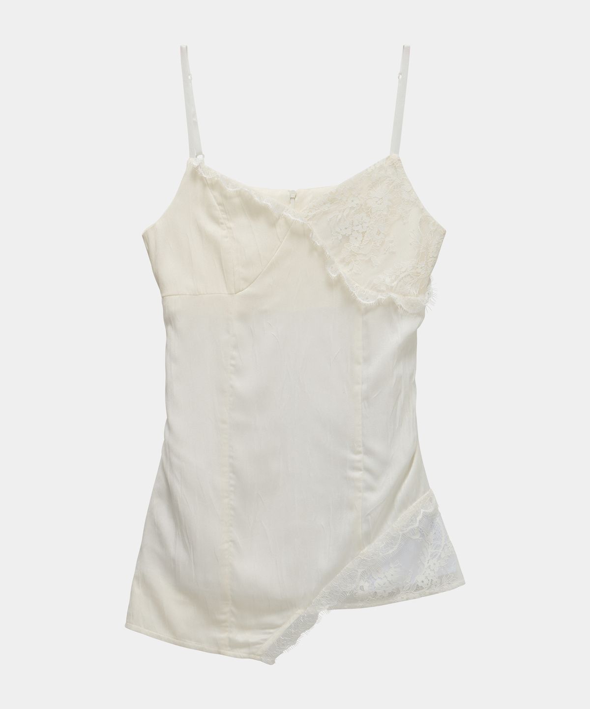 에트오소메(ETRE AU SOMMET) Double Layer Lace Back Corset Slip (Ivory)