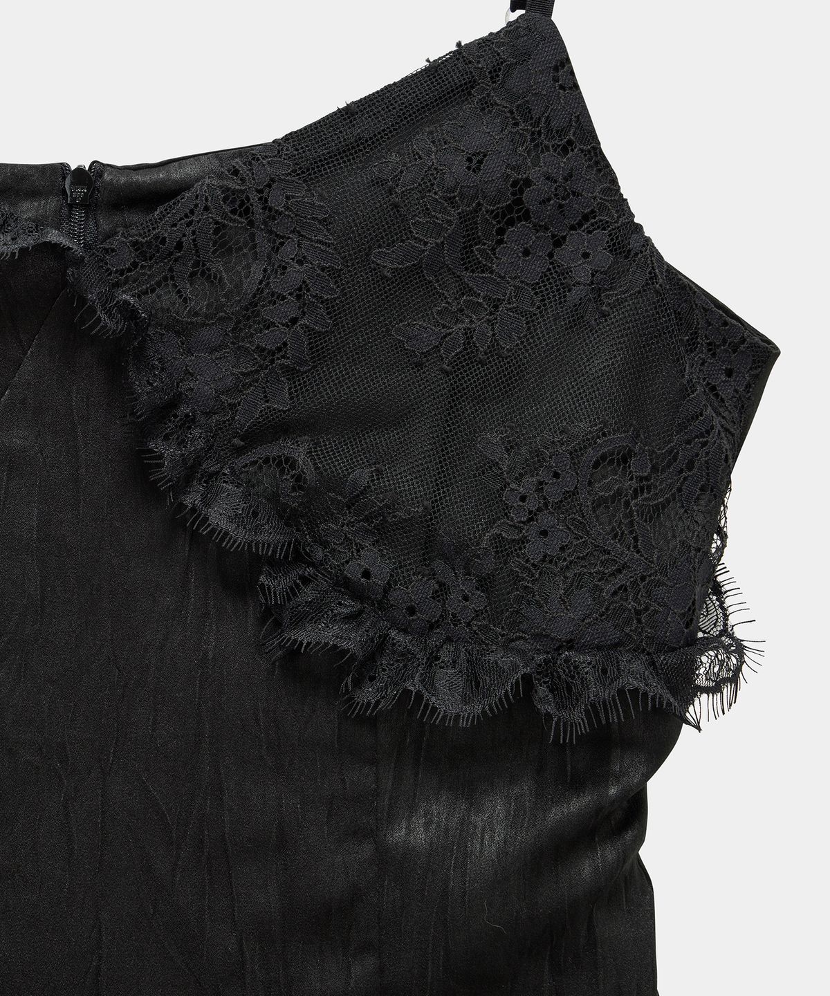 에트오소메(ETRE AU SOMMET) Double Layer Lace Back Corset Slip (Black)