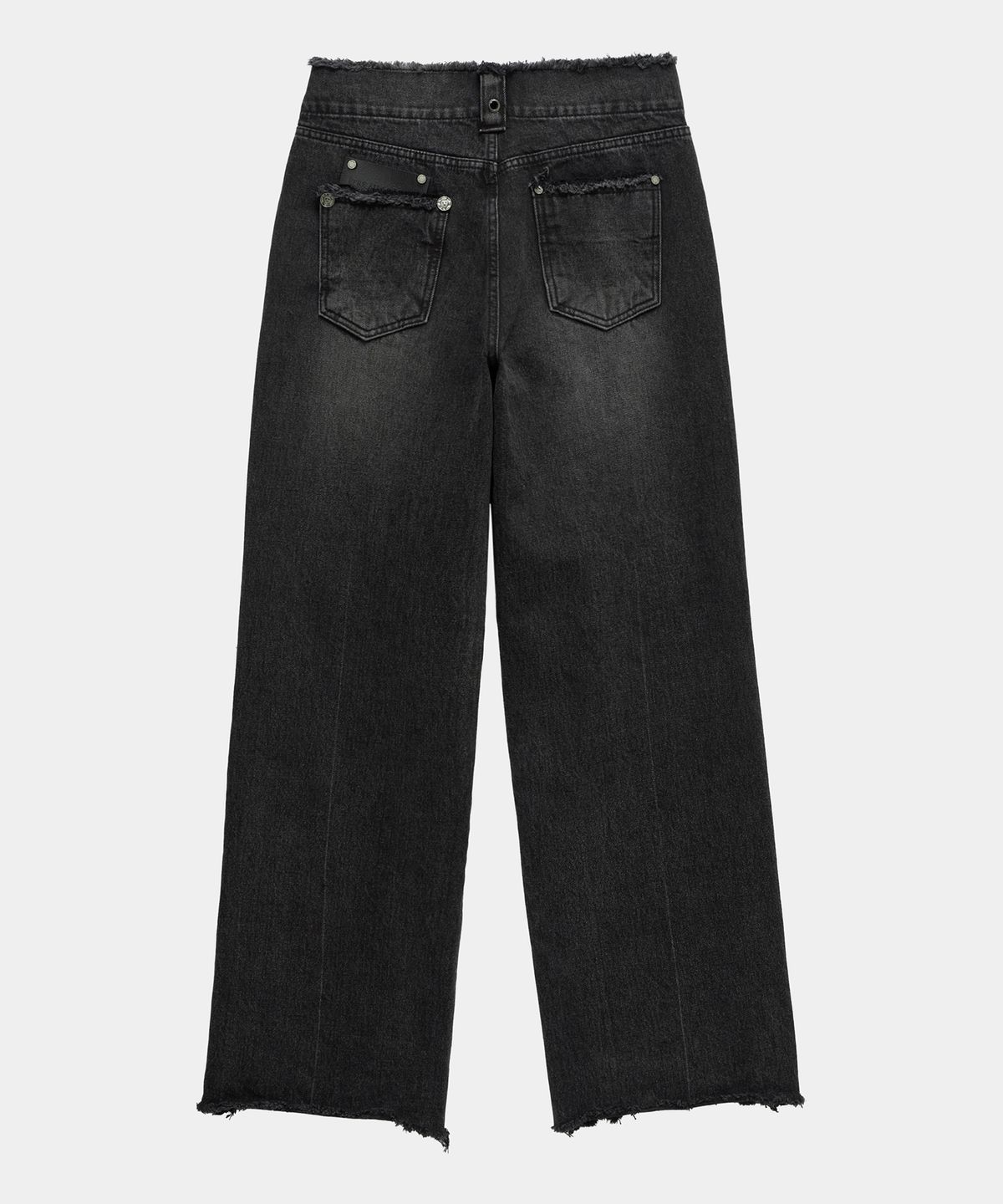 에트오소메(ETRE AU SOMMET) Wide Front Damage Denim Pants (Dark Gray)