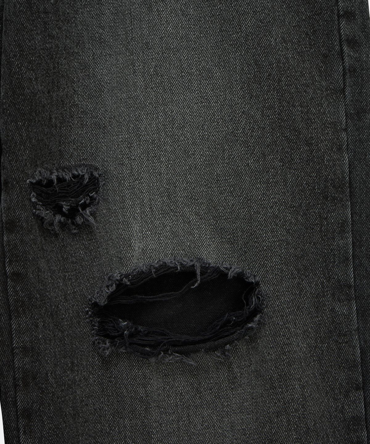 에트오소메(ETRE AU SOMMET) Wide Front Damage Denim Pants (Dark Gray)