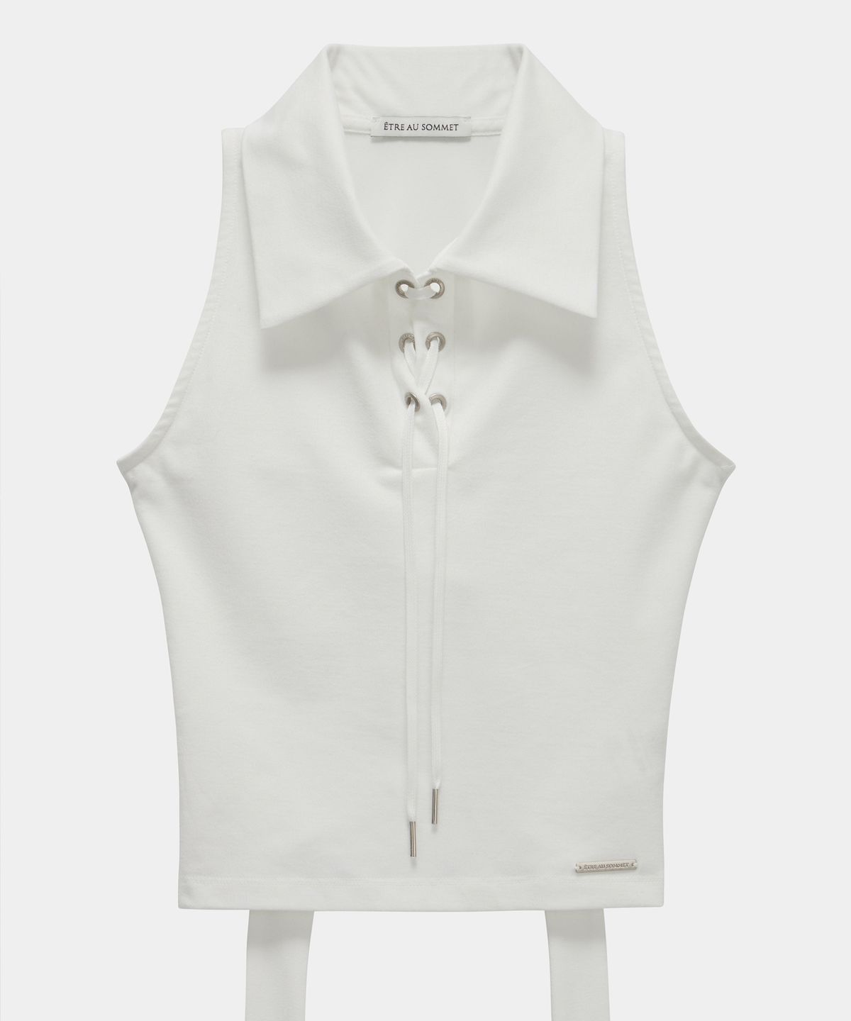 에트오소메(ETRE AU SOMMET) Halter Back Circle Corset Collar Sleeve (White)